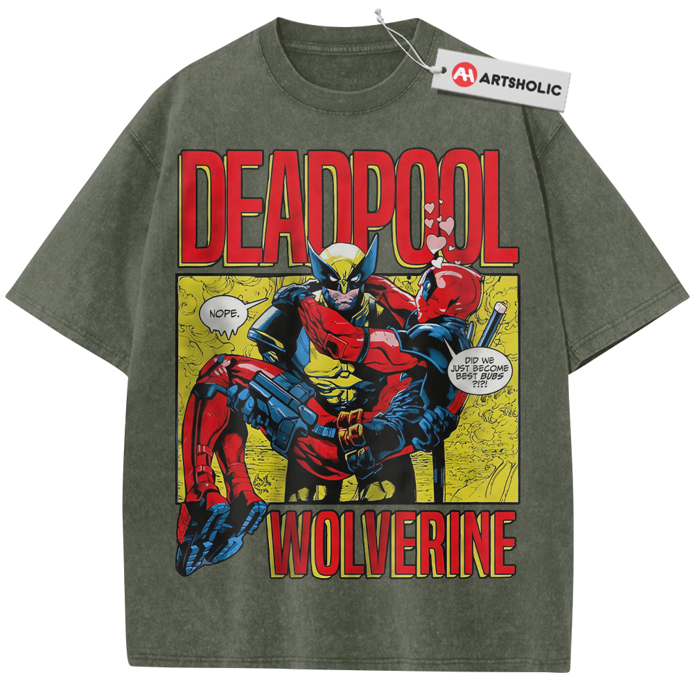 Alternative view of Wolverine Shirt, Deadpool Shirt, Marvel Comics Shirt, Vintage T-Shirt
