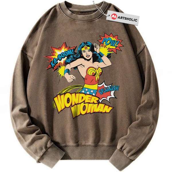 Alternative view of Wonder Woman Sweatshirt, Comic Sweatshirt, Vintage Sweatshirt