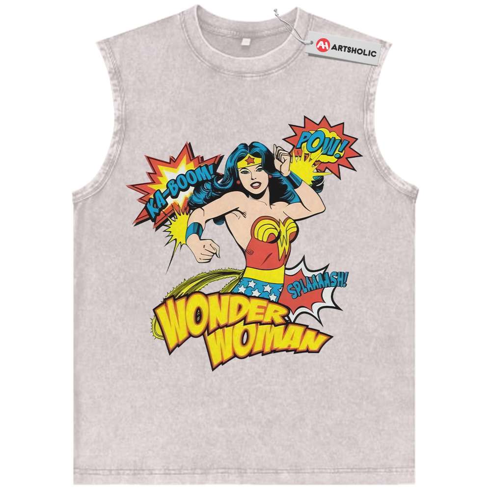 Alternative view of Wonder Woman Tank Top, Comic Tank Top, Vintage Tank Top