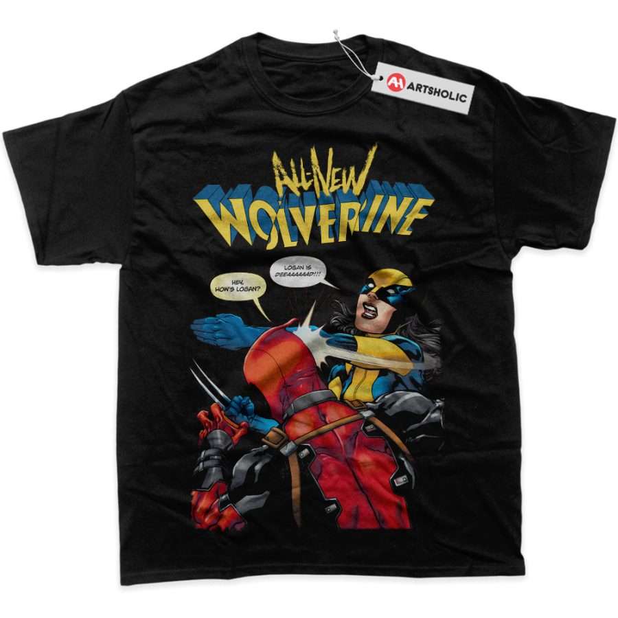 Alternative view of X-23 Shirt, Wolverine Shirt, Deadpool Shirt, Marvel Comics Shirt, Graphic Tee