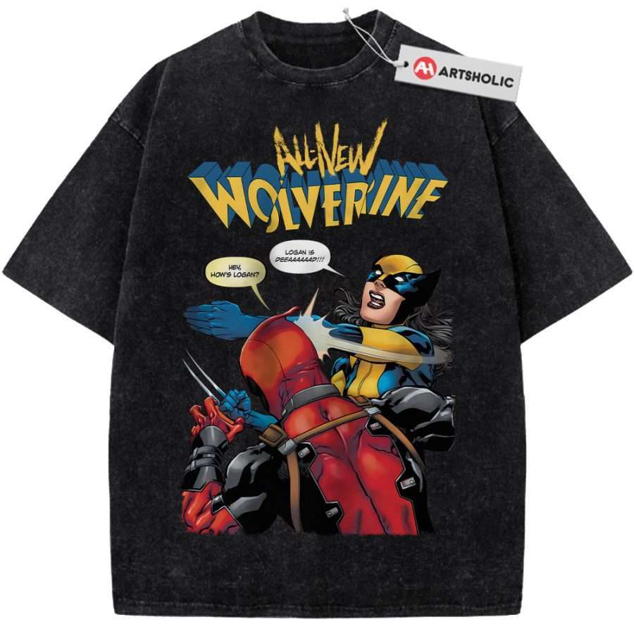 Alternative view of X-23 Shirt, Wolverine Shirt, Deadpool Shirt, Marvel Comics Shirt, Vintage Tee