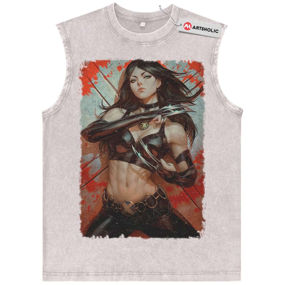 Alternative view of X-23 Tank Top, Wolverine Tank Top, Marvel Comics Tank Top, Vintage Tank Top