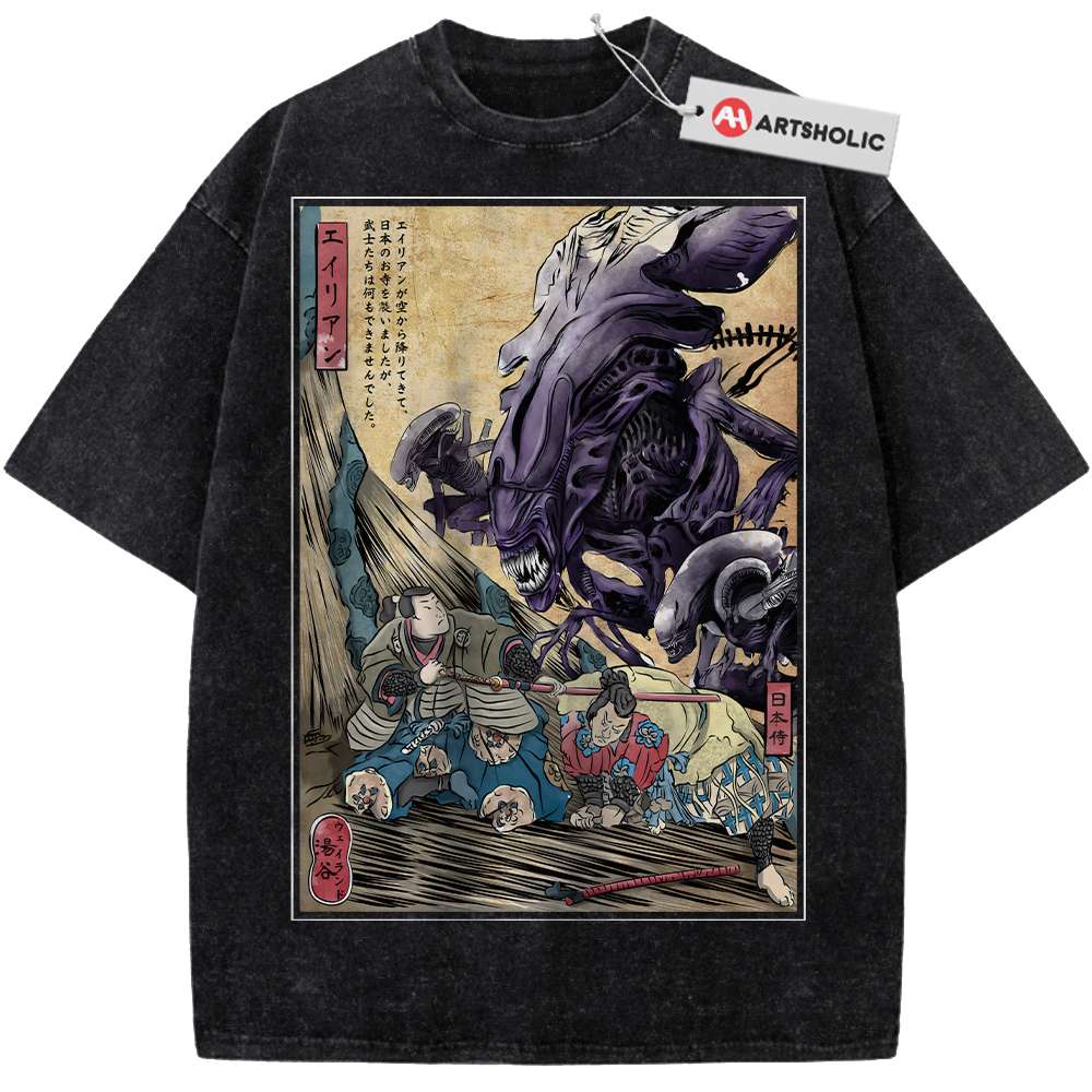 Alternative view of Xenomorph Shirt, Alien vs Predator Shirt, Movie Shirt, Vintage T-Shirt