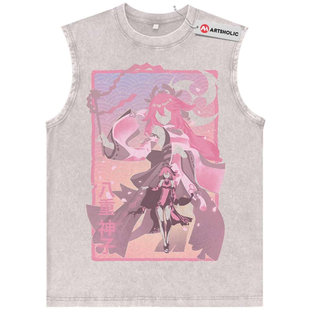 Yae Miko Tank Top, Genshin Impact Tank Top, Game Tank Top, Vintage Tank Top