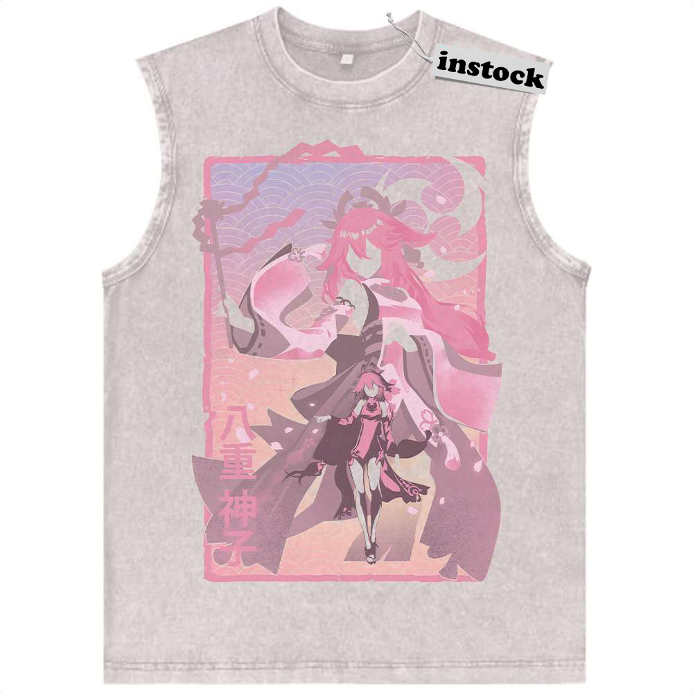 Yae Miko Tank Top, Genshin Impact Tank Top, Game Tank Top, Vintage Tank Top