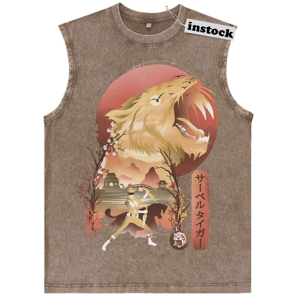 Yellow Ranger Tank Top, Power Rangers Tank Top, Animated Tank Top, Vintage Tank Top