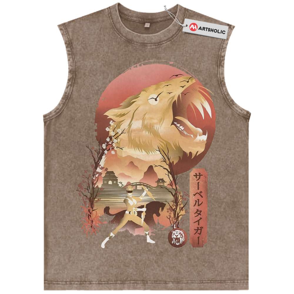 Yellow Ranger Tank Top, Power Rangers Tank Top, Animated Tank Top, Vintage Tank Top