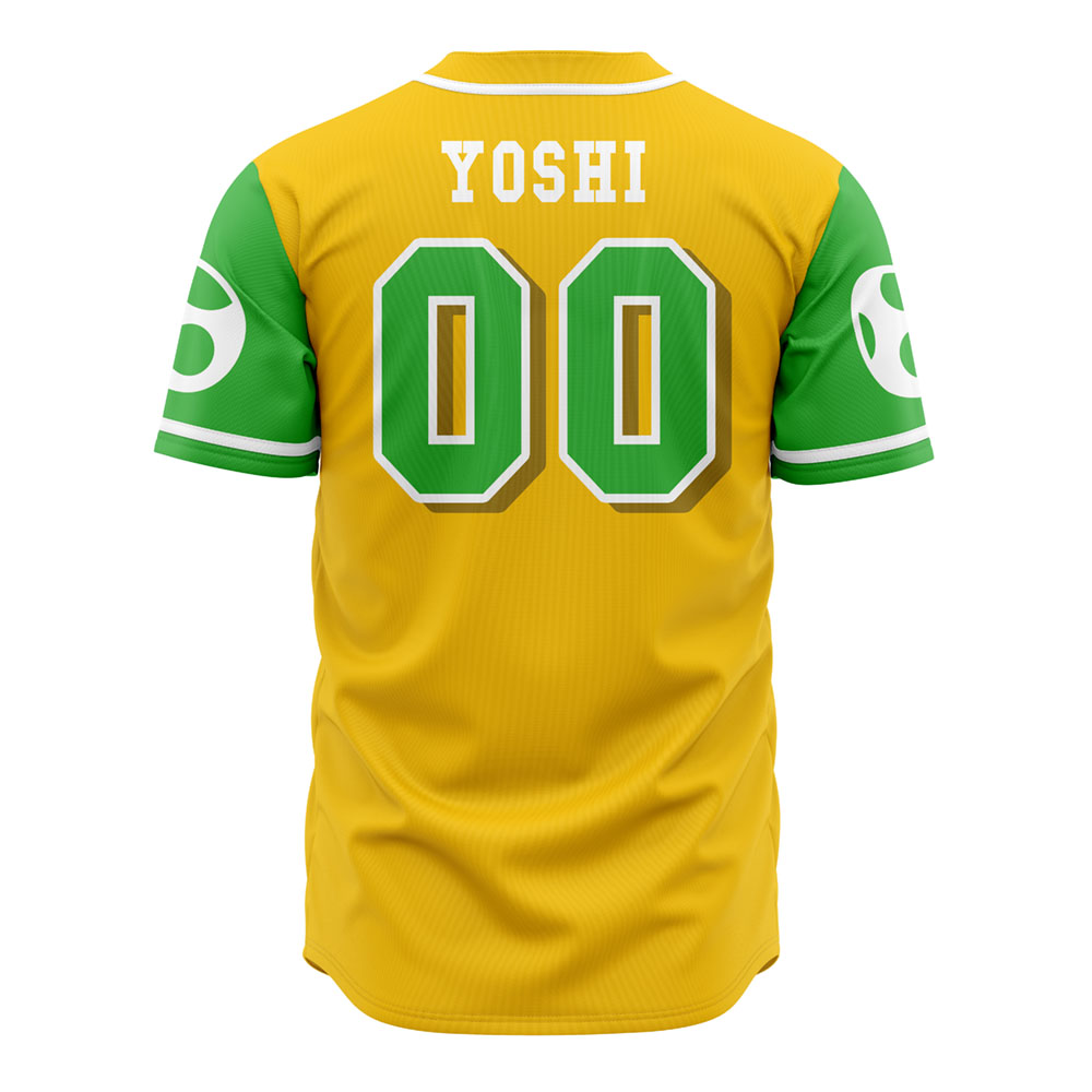 Alternative view of Yellow Yoshi Squad Mario Bros Baseball Jersey