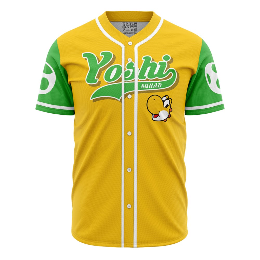 Yellow Yoshi Squad Mario Bros Baseball Jersey