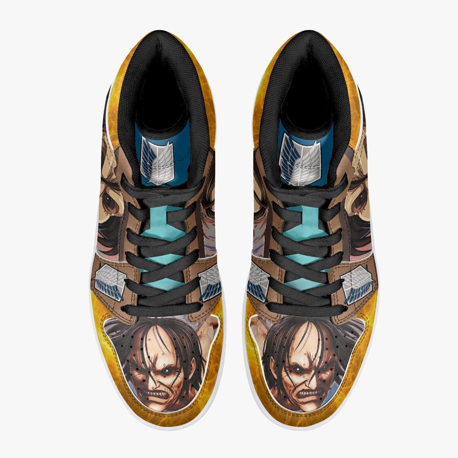 Alternative view of Ymir Jaw Titan Shingeki no Kyojin Custom Sneaker Mid 1 Basketball Shoes - Otaku Hall
