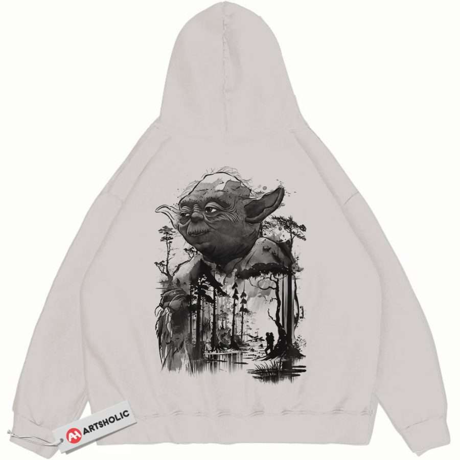 Alternative view of Yoda Hoodie, Star Wars Hoodie, Movie Hoodie, Vintage Hoodie
