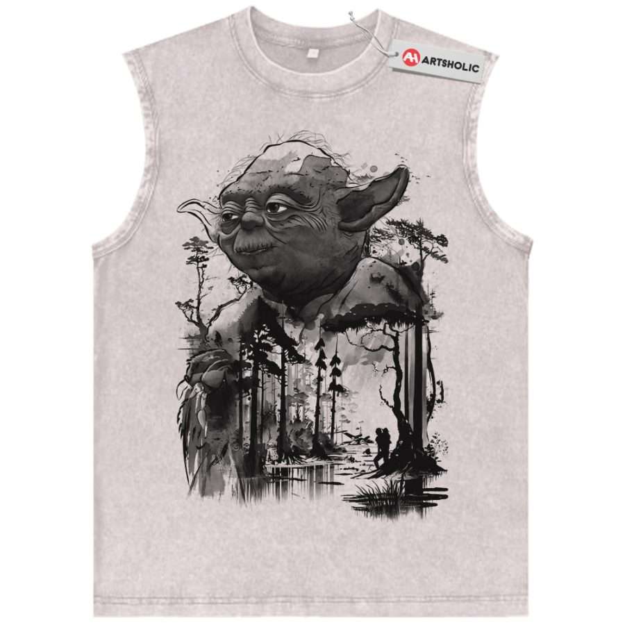 Alternative view of Yoda Tank Top, Star Wars Tank Top, Movie Tank Top, Vintage Tank Top