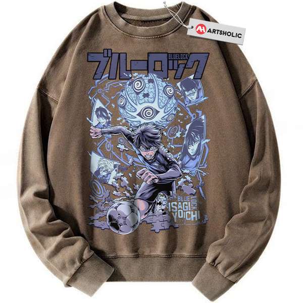 Alternative view of Yoichi Isagi Sweatshirt, Blue Lock Sweatshirt, Anime Sweatshirt, Vintage Sweatshirt