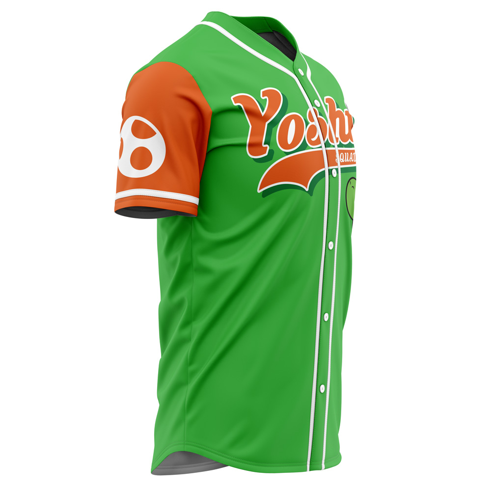 Alternative view of Yoshi Squad Super Mario Bros Custom Baseball Jersey - Otaku Hall
