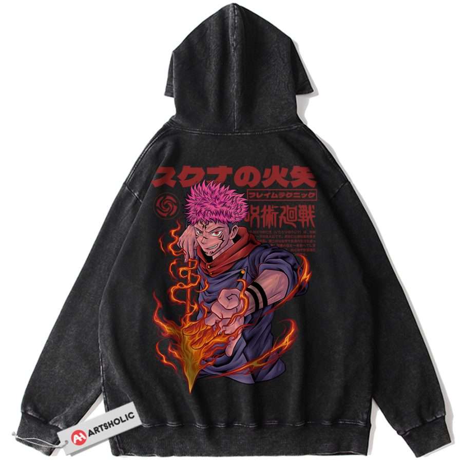 Alternative view of Yuji Itadori Hoodie, Jujutsu Kaisen Hoodie, Anime Hoodie, Vintage Hoodie