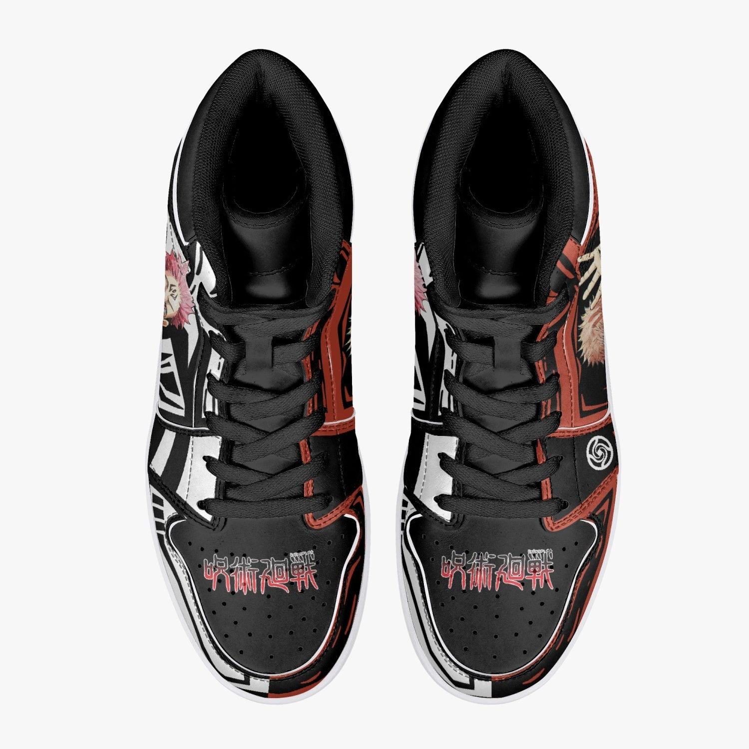 Alternative view of Yuji Itadori Sukuna Sorcery Fight Custom Sneaker Mid 1 Basketball Shoes - Otaku Hall