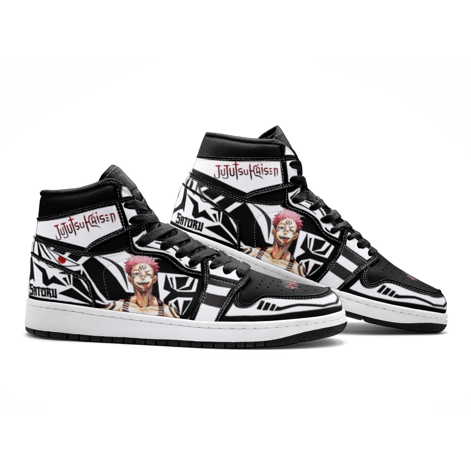Yuji Itadori Sukuna Sorcery Fight V2 Custom Sneaker Mid 1 Basketball Shoes - Otaku Hall