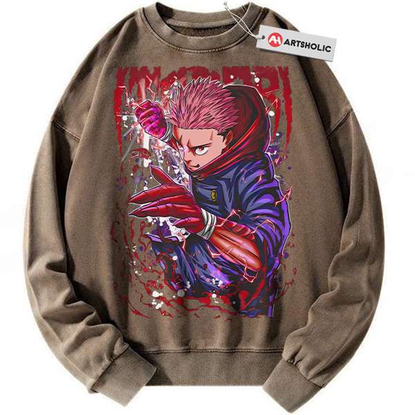 Alternative view of Yuji Itadori Sweatshirt, Jujutsu Kaisen Sweatshirt, Anime Sweatshirt, Vintage Sweater
