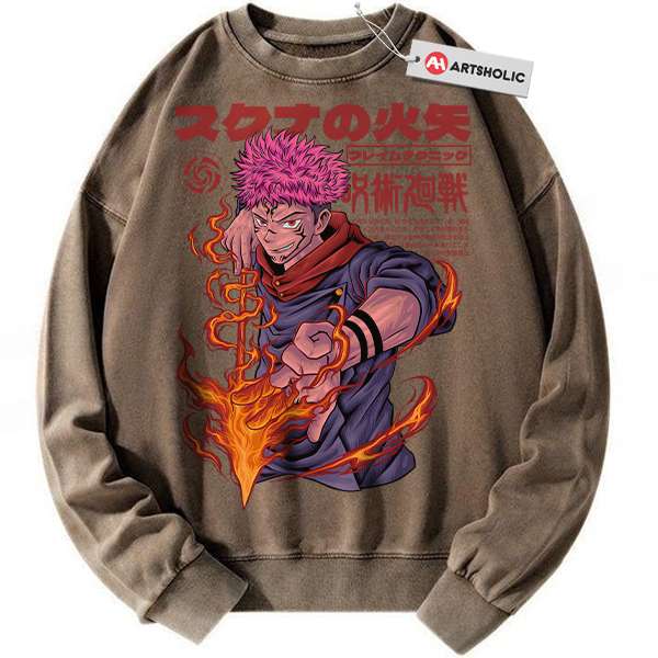 Alternative view of Yuji Itadori Sweatshirt, Jujutsu Kaisen Sweatshirt, Anime Sweatshirt, Vintage Sweater
