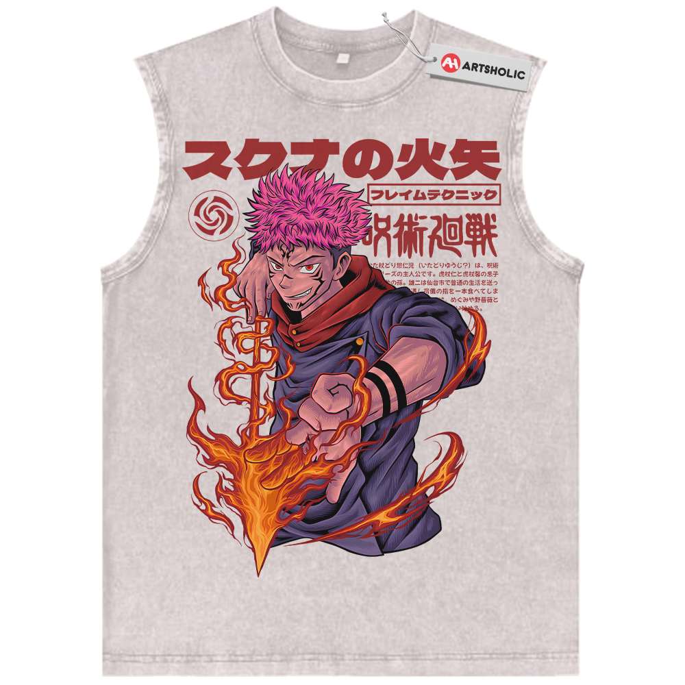 Alternative view of Yuji Itadori Tank Top, Jujutsu Kaisen Tank Top, Anime Tank Top, Vintage Tank Top