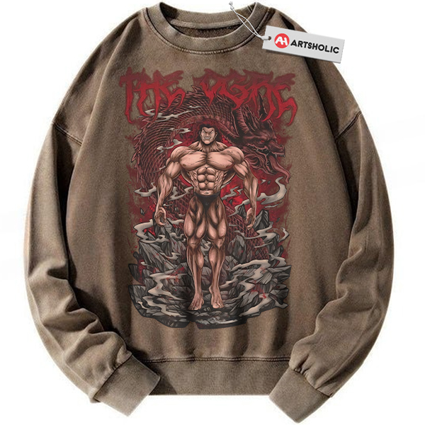 Alternative view of Yujiro Hanma Sweatshirt, Baki Sweatshirt, Anime Sweatshirt, Vintage Sweatshirt