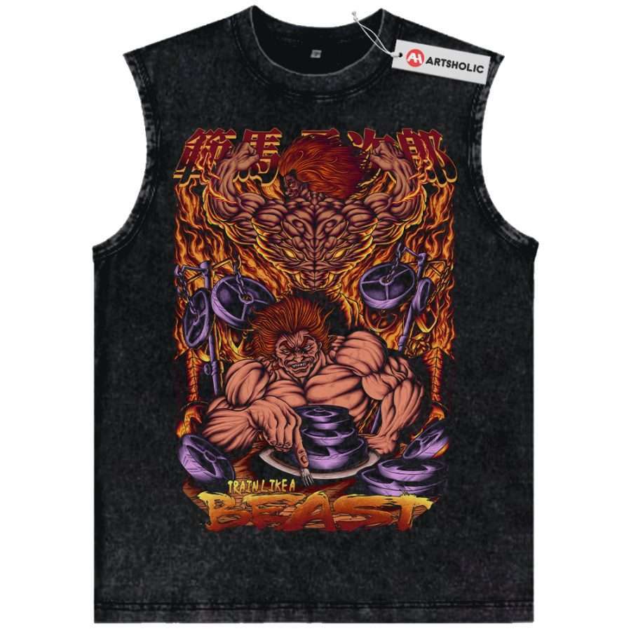 Alternative view of Yujiro Hanma Tank Top, Baki Tank Top, Anime Tank Top, Vintage Tank Top