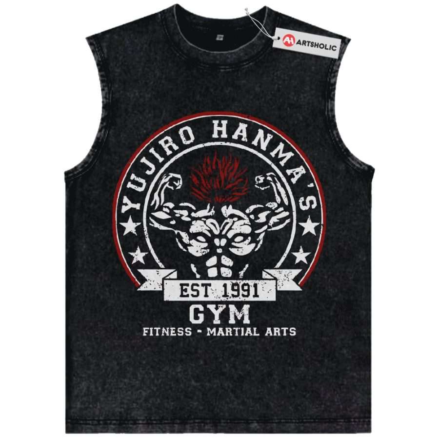 Alternative view of Yujiro Hanma Tank Top, Baki Tank Top, Anime Tank Top, Vintage Tank Top