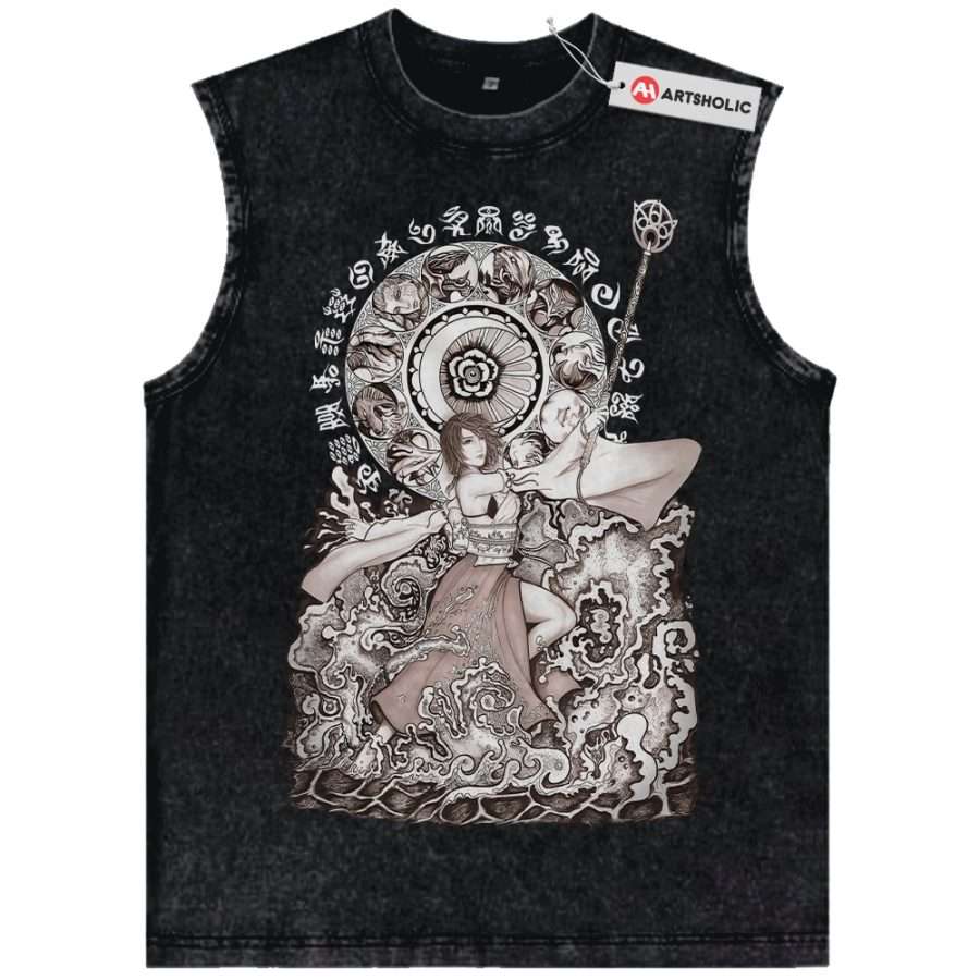 Alternative view of Yuna Tank Top, Final Fantasy Tank Top, Game Tank Top, Vintage Tank Top