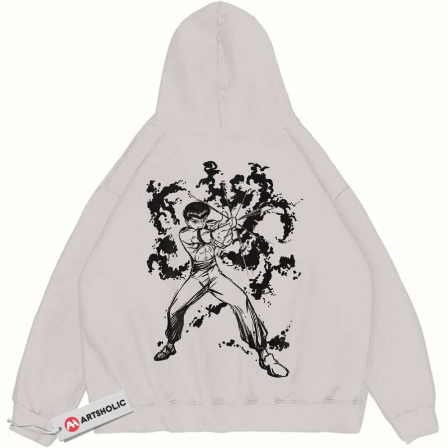 Alternative view of Yusuke Urameshi Hoodie, YuYu Hakusho Hoodie, Anime Hoodie, Vintage Hoodie