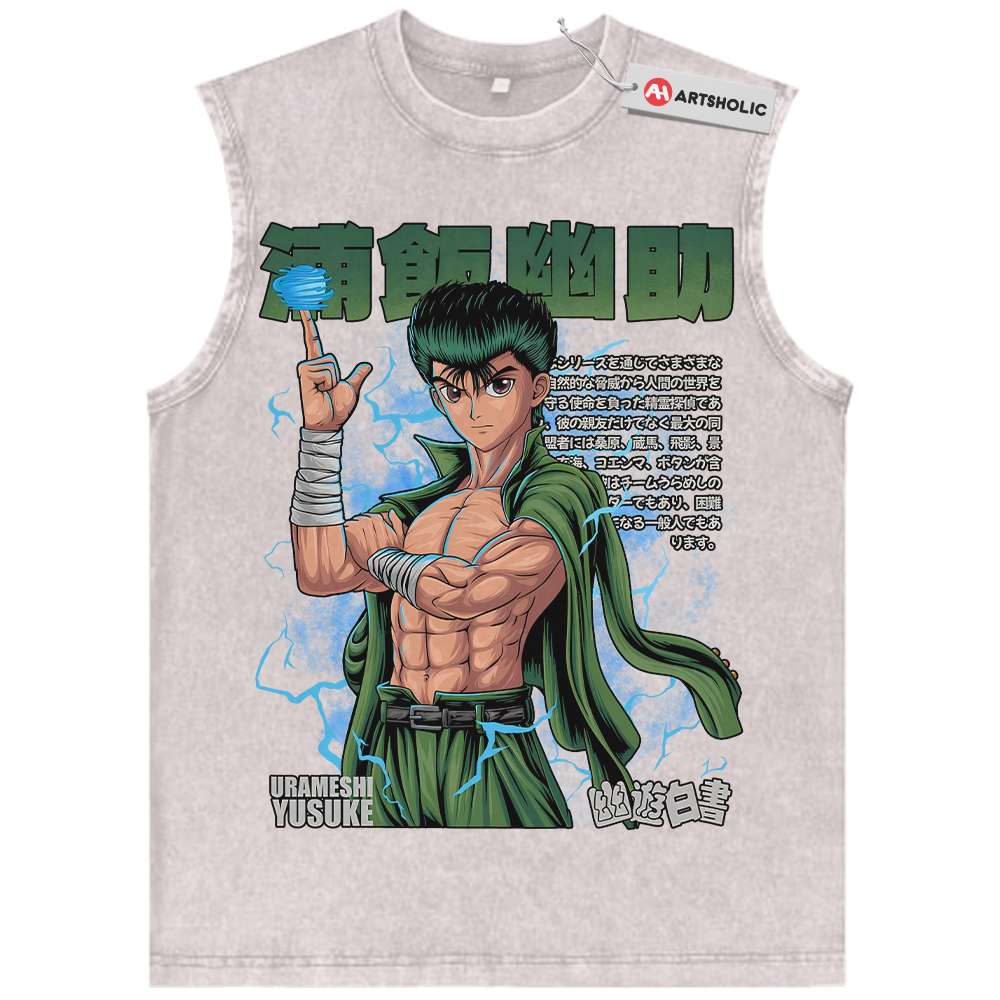 Alternative view of Yusuke Urameshi Tank Top, YuYu Hakusho Tank Top, Anime Tank Top, Vintage Tank Top