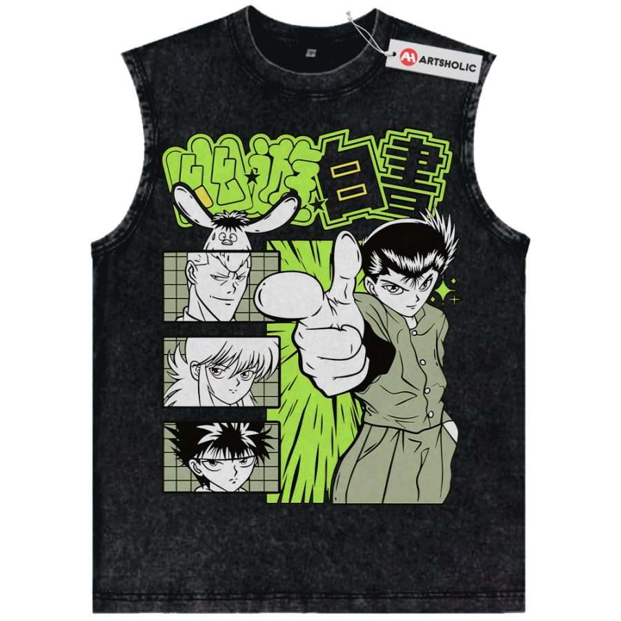 Alternative view of YuYu Hakusho Tank Top, Anime Tank Top, Vintage Tank Top