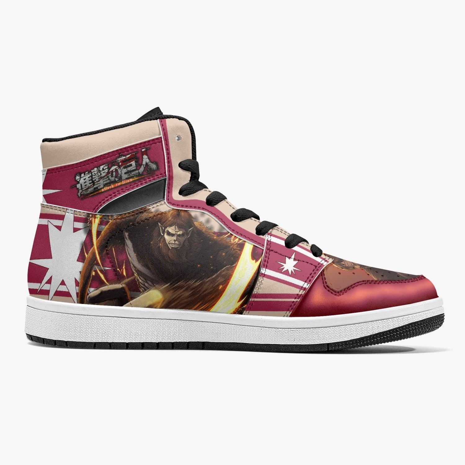 Alternative view of Zeke Yeager Beast Titan Attack on Titan Custom Sneaker Mid 1 Basketball Shoes - Otaku Hall