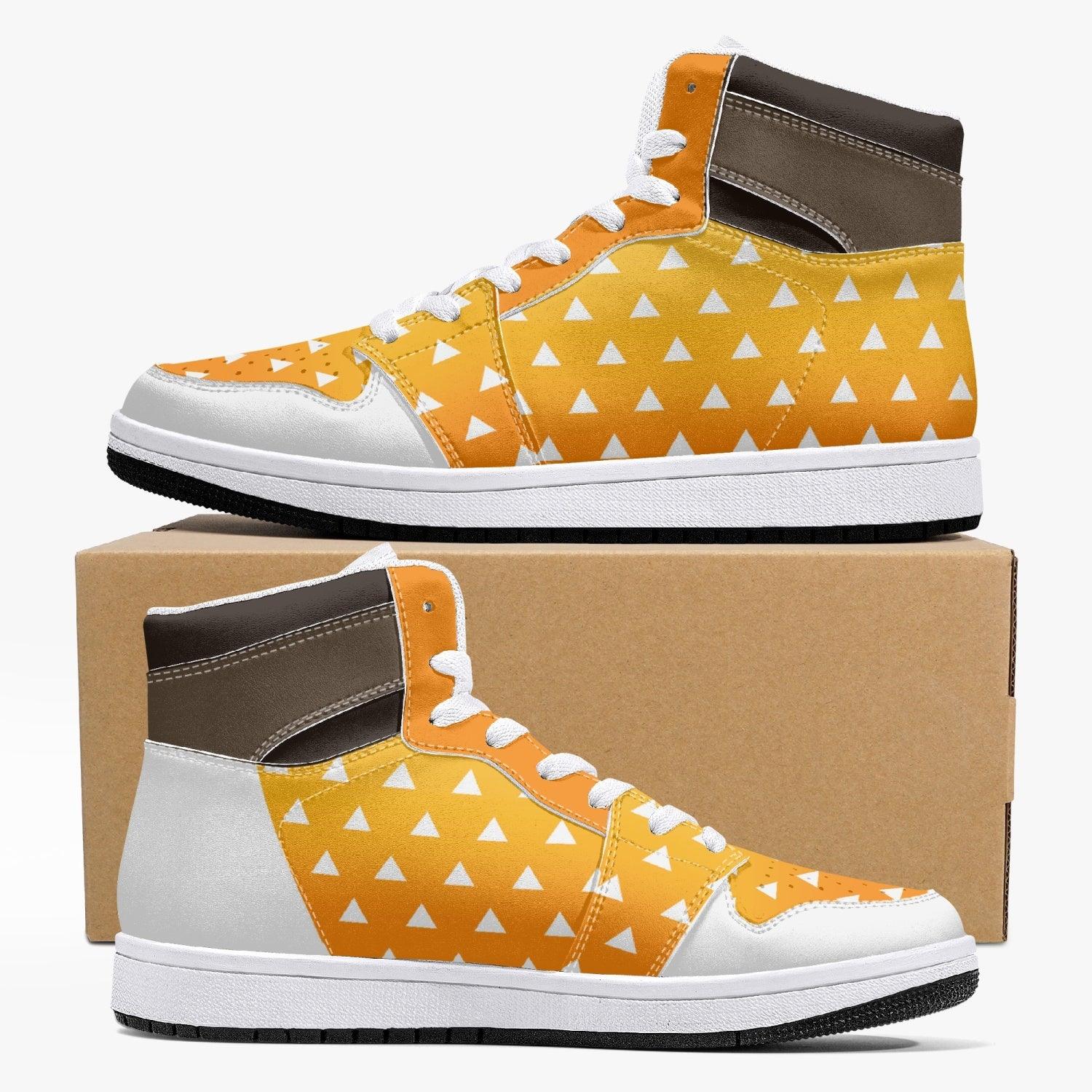 Zenitsu Agatsuma Demon Slayer 2 Custom Sneaker Mid 1 Basketball Shoes - Otaku Hall