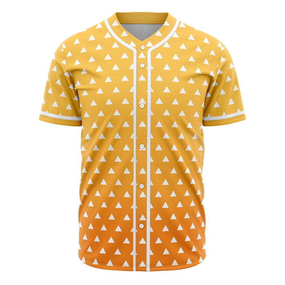 Zenitsu Agatsuma Demon Slayer Custom Baseball Jersey - Otaku Hall