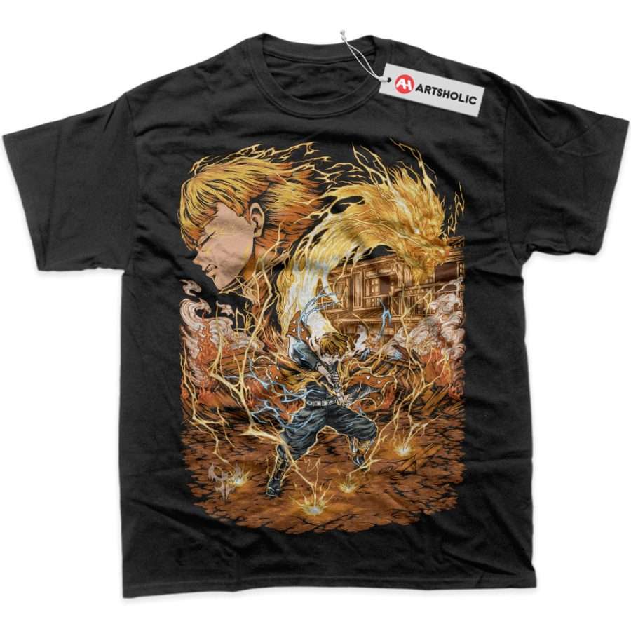 Alternative view of Zenitsu Agatsuma Shirt, Demon Slayer Shirt, Anime Shirt, Graphic T-Shirt