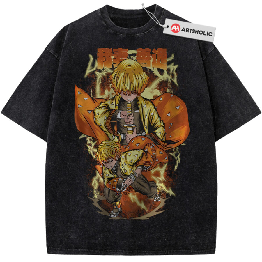 Alternative view of Zenitsu Agatsuma Shirt, Demon Slayer Shirt, Anime Shirt, Vintage Tee
