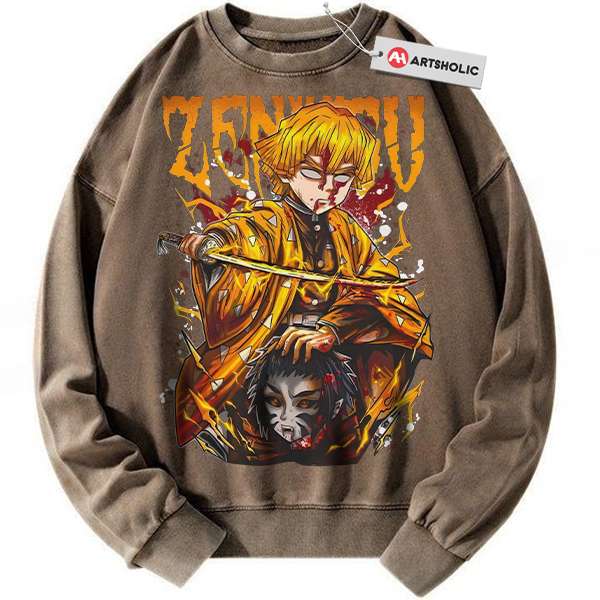 Alternative view of Zenitsu Agatsuma Sweatshirt, Demon Slayer Sweatshirt, Anime Sweatshirt, Vintage Sweater