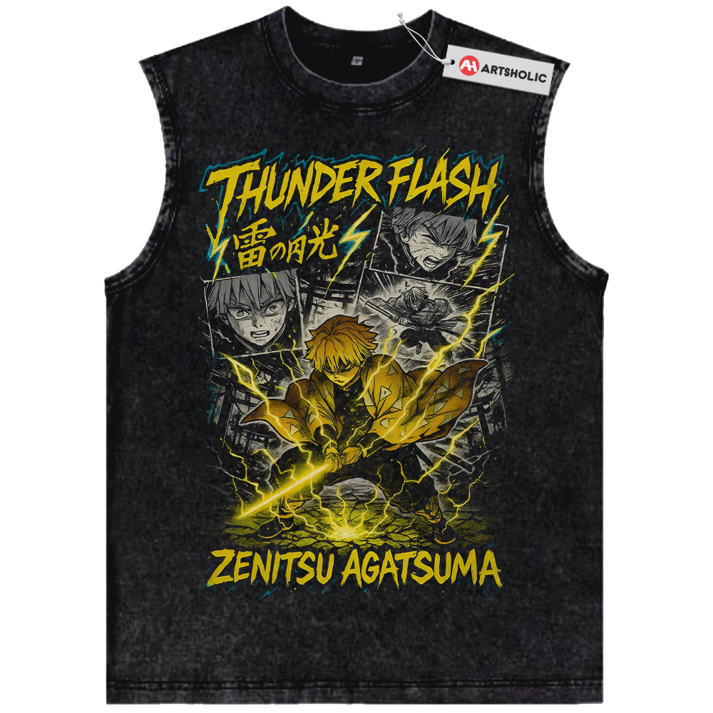 Zenitsu Agatsuma Tank Top, Demon Slayer Tank Top, Anime Tank Top, Vintage Tank Top