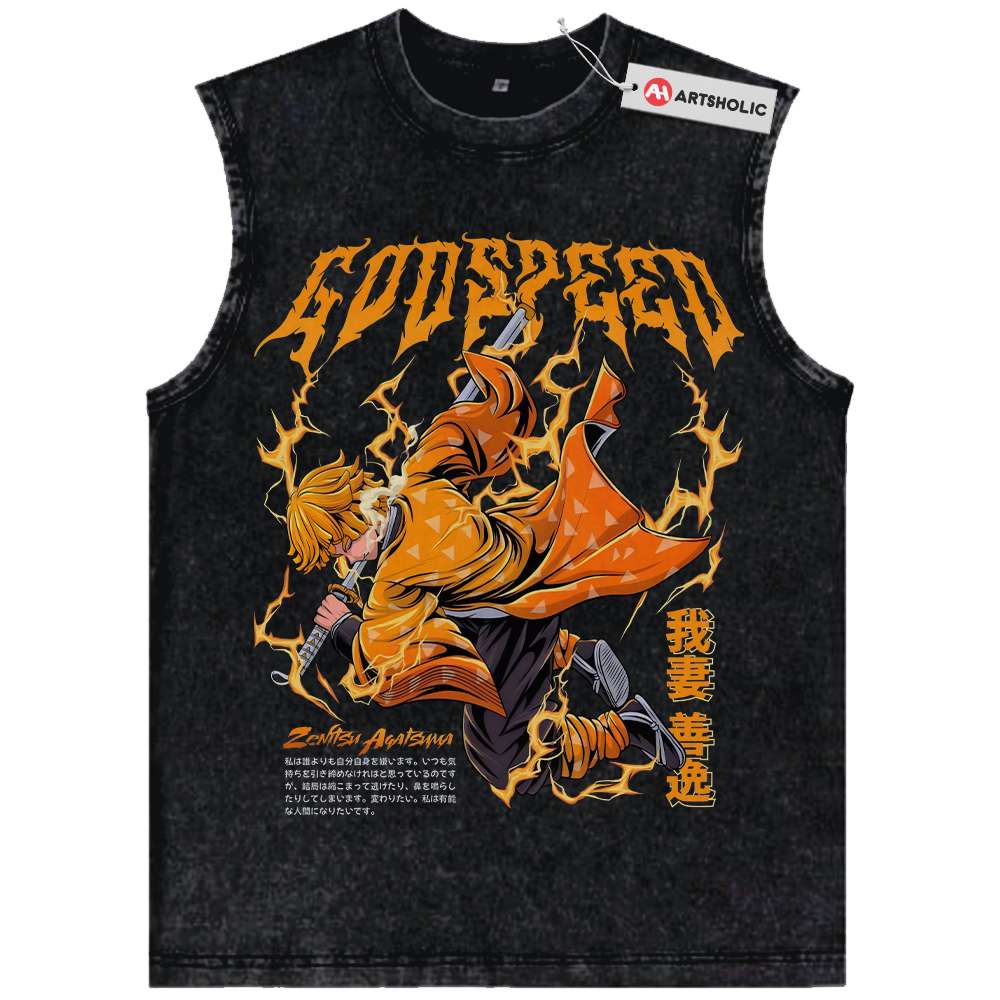 Zenitsu Agatsuma Tank Top, Demon Slayer Tank Top, Anime Tank Top, Vintage Tank Top