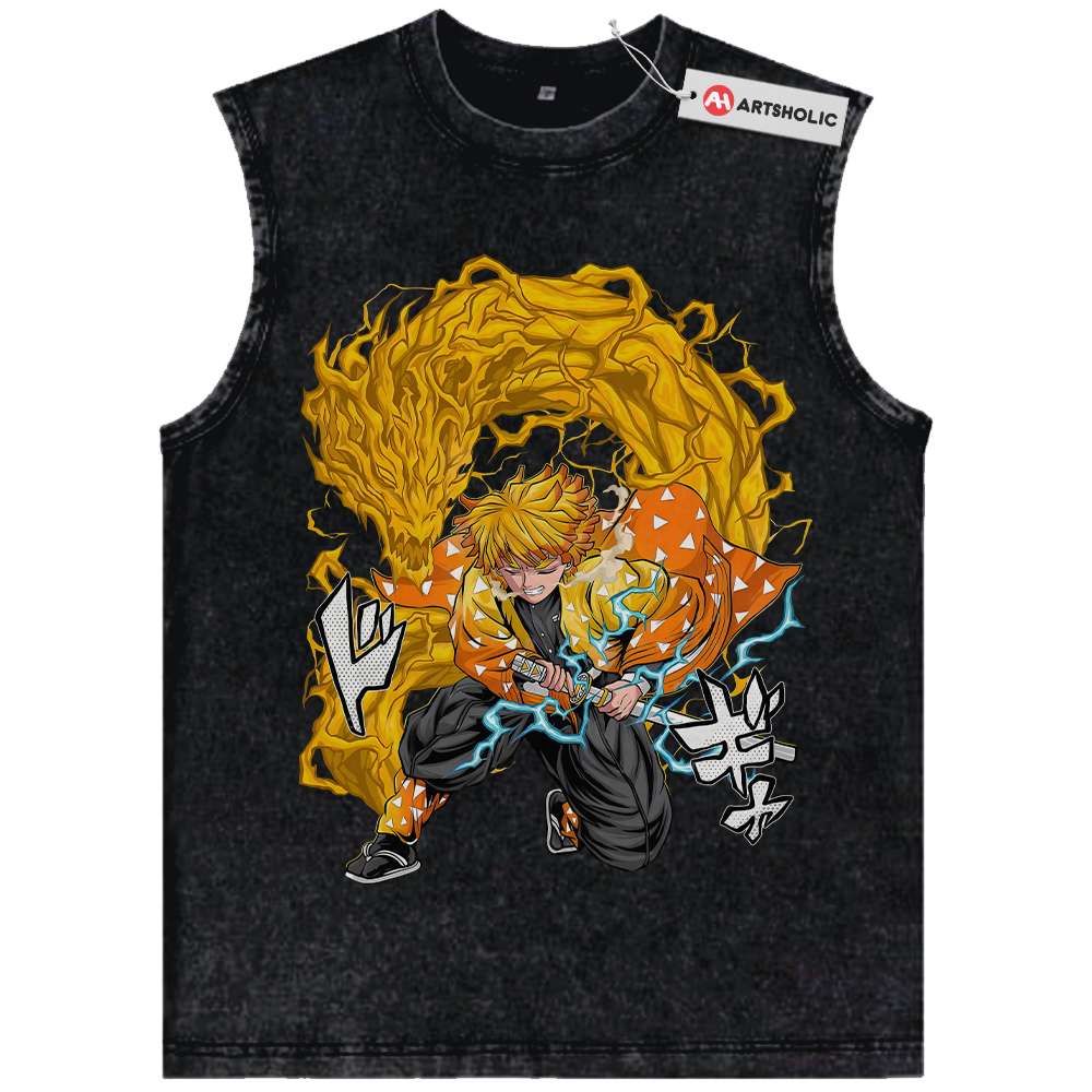 Zenitsu Agatsuma Tank Top, Demon Slayer Tank Top, Anime Tank Top, Vintage Tank Top