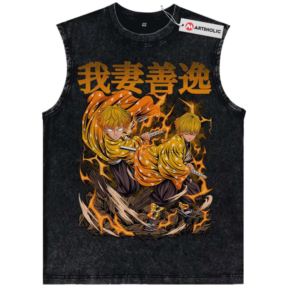 Zenitsu Agatsuma Tank Top, Demon Slayer Tank Top, Anime Tank Top, Vintage Tank Top