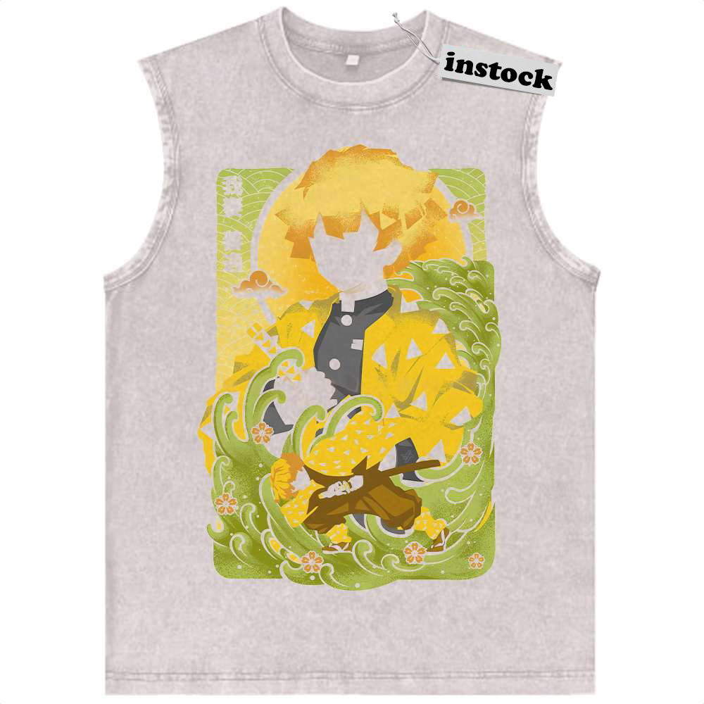 Zenitsu Agatsuma Tank Top, Demon Slayer Tank Top, Anime Tank Top, Vintage Tank Top