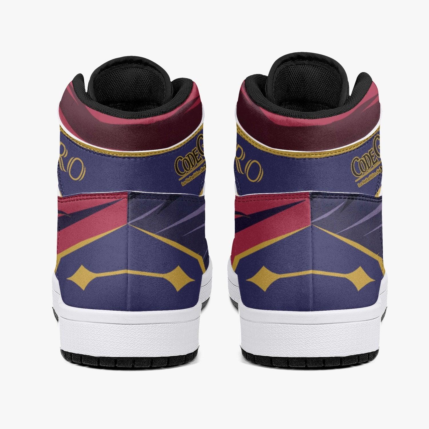 Alternative view of Zero Lelouch Lamperouge Kodo Giasu Custom Sneaker Mid 1 Basketball Shoes - Otaku Hall