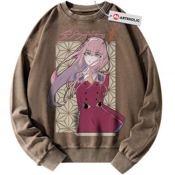 Alternative view of Zero Two Sweatshirt, Darling in the Franxx Sweatshirt, Anime Sweatshirt, Vintage Sweater