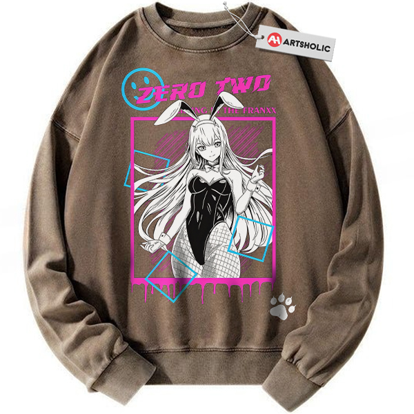 Alternative view of Zero Two Sweatshirt, Darling in the Franxx Sweatshirt, Anime Sweatshirt, Vintage Sweatshirt