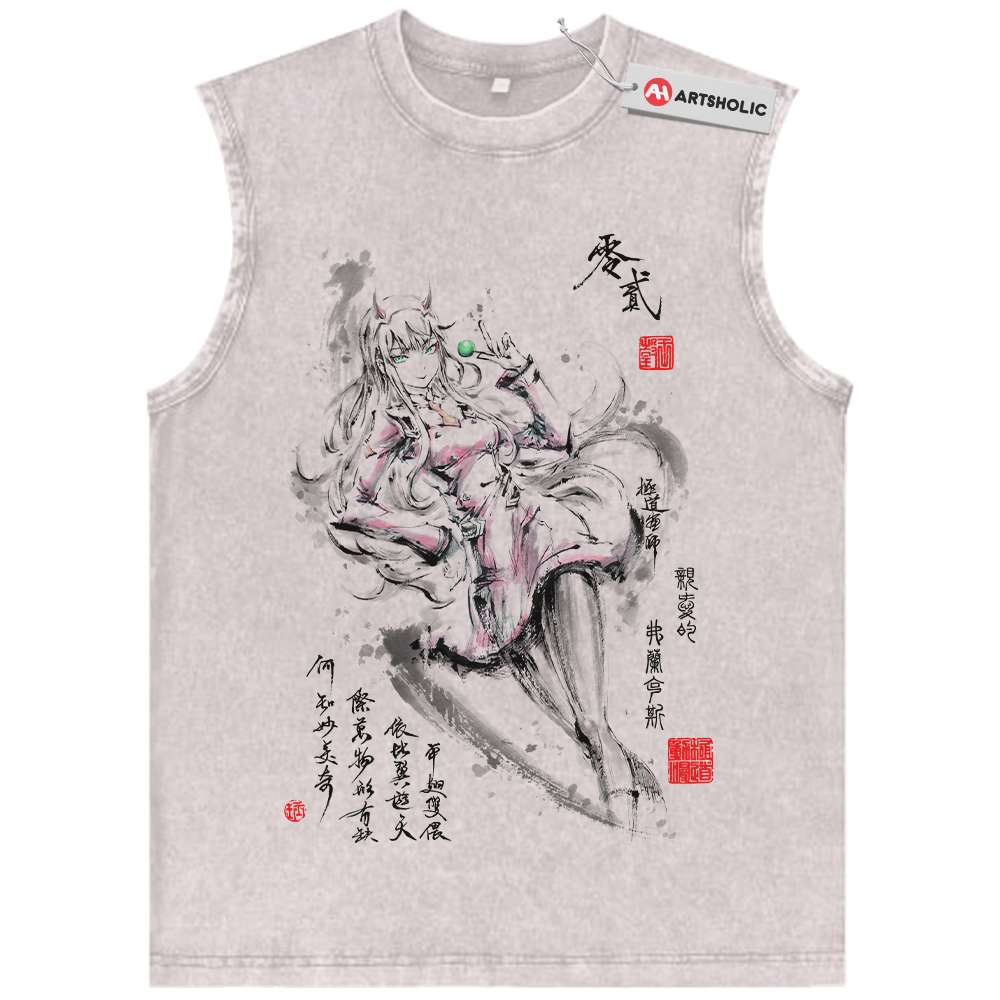 Zero Two Tank Top, Darling In The Franxx Tank Top, Anime Tank Top, Vintage Tank Top