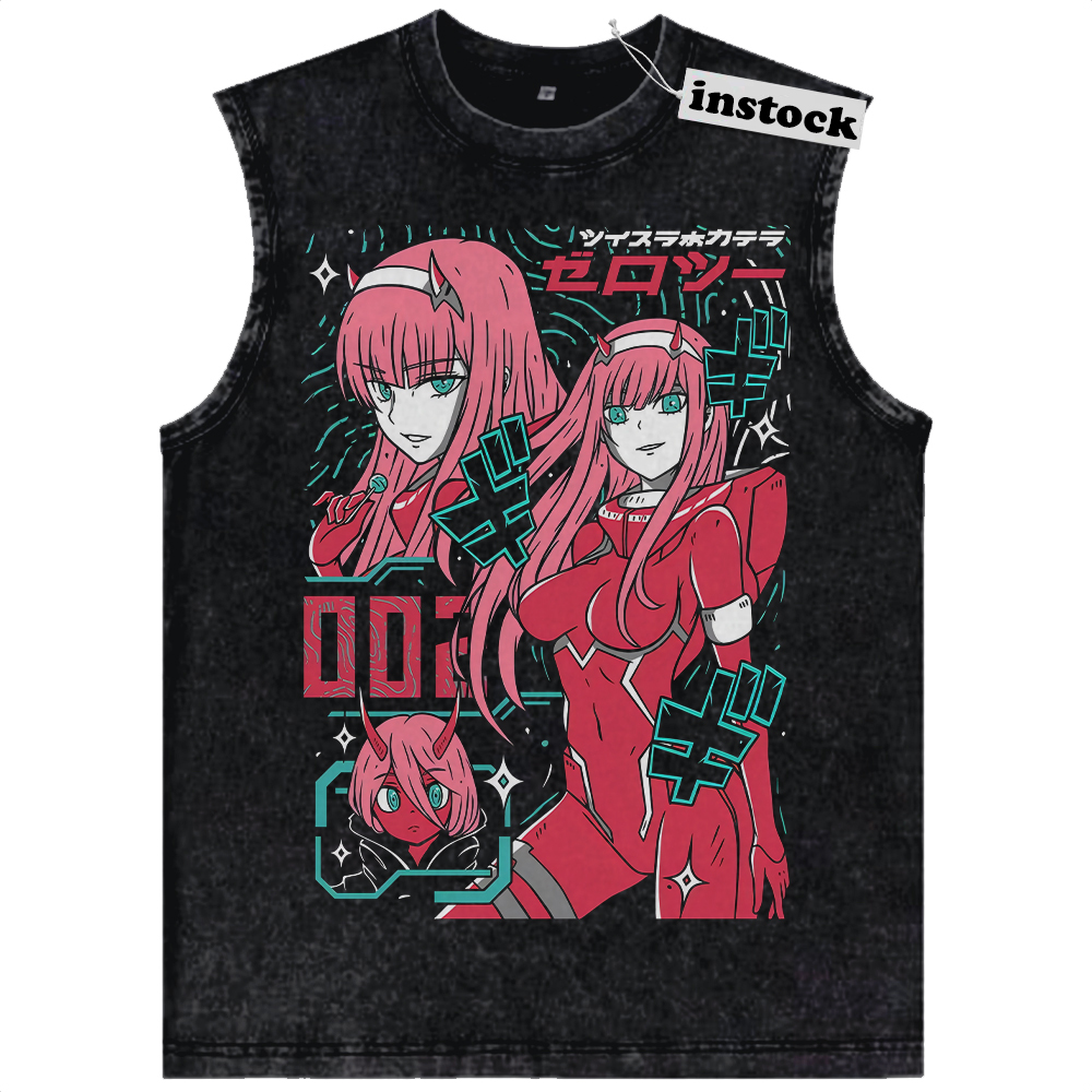 Zero Two Tank Top, Darling in the Franxx Tank Top, Anime Tank Top, Vintage Tank Top