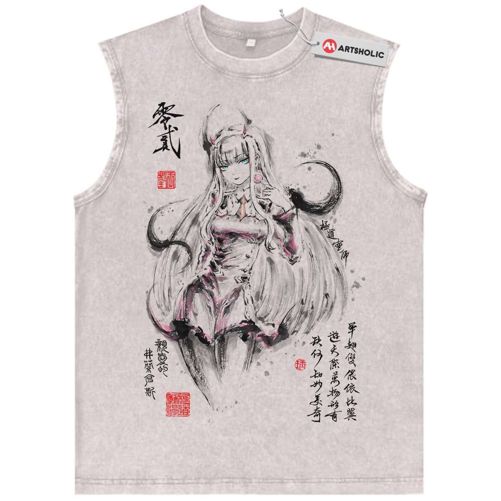 Zero Two Tank Top, Darling in the Franxx Tank Top, Anime Tank Top, Vintage Tank Top