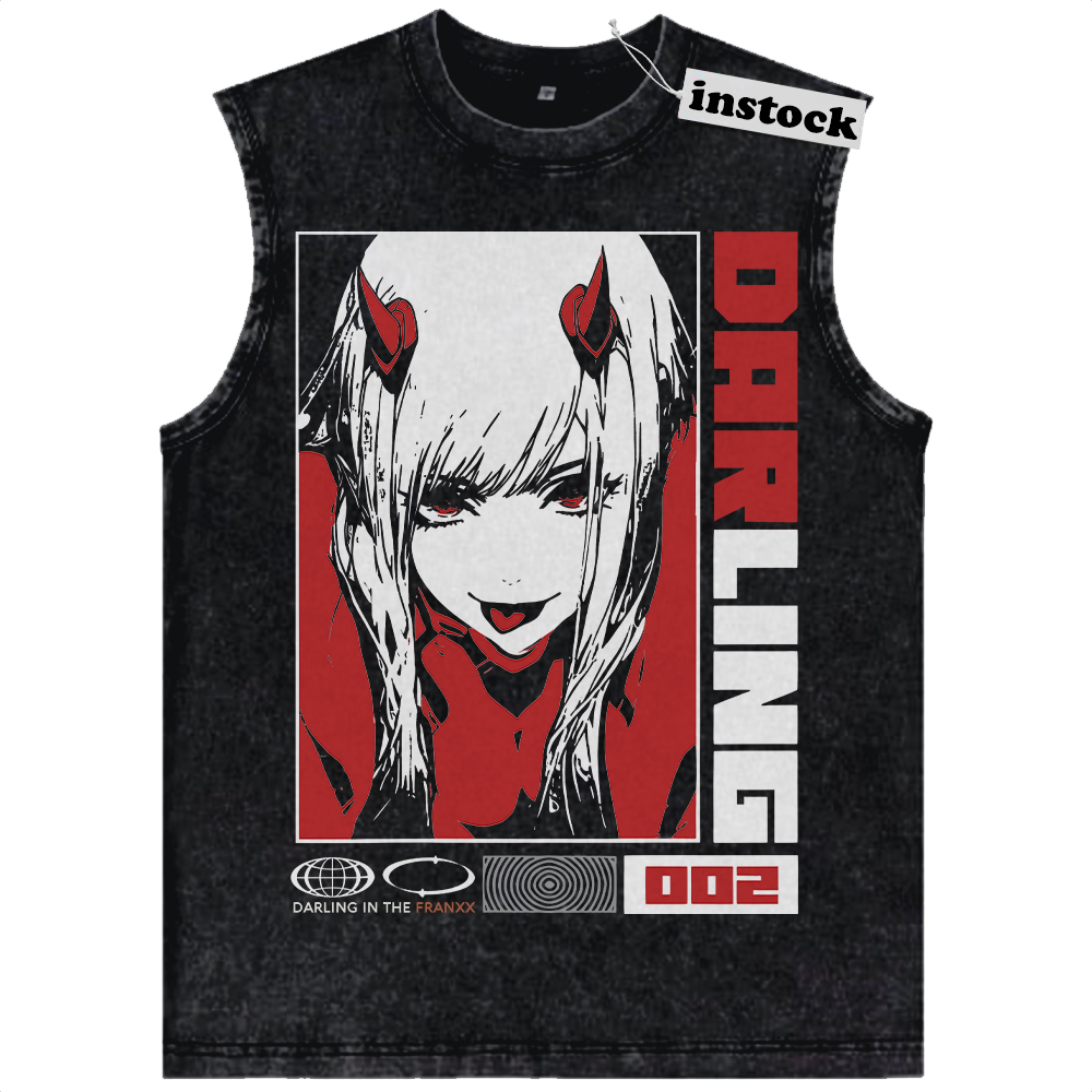 Zero Two Tank Top, Darling in the Franxx Tank Top, Anime Tank Top, Vintage Tank Top