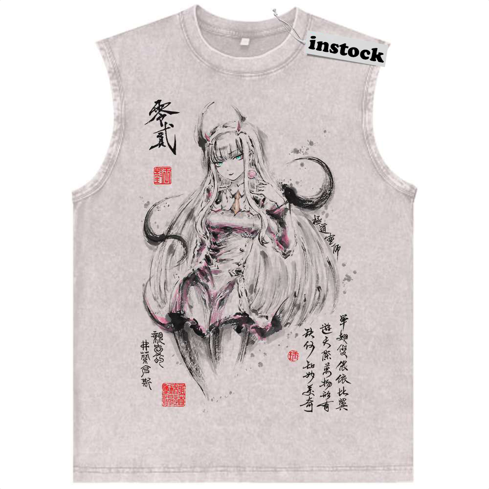 Zero Two Tank Top, Darling in the Franxx Tank Top, Anime Tank Top, Vintage Tank Top